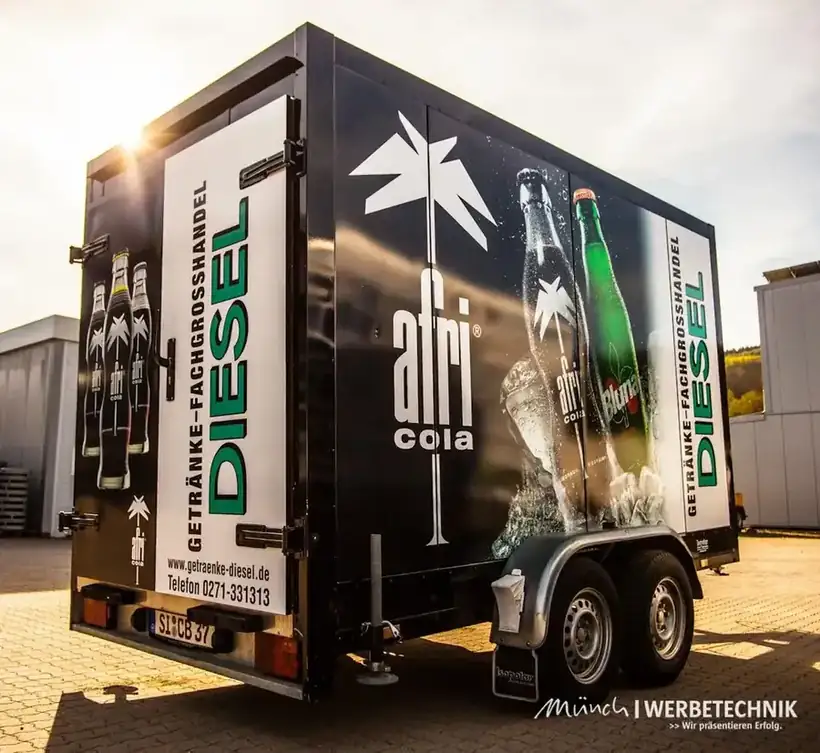 Anhänger afri cola Diesel – Fahrzeugbeschriftung von Münch Werbetechnik Siegen