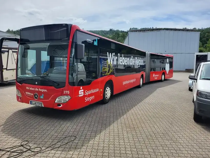 Bus Sparkasse Siegen – Fahrzeugbeschriftung von Münch Werbetechnik Siegen