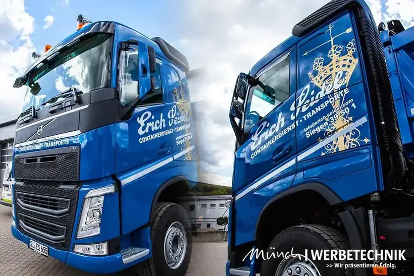 LKW Volvo Erich Fischer – Fahrzeugbeschriftung von Münch Werbetechnik Siegen