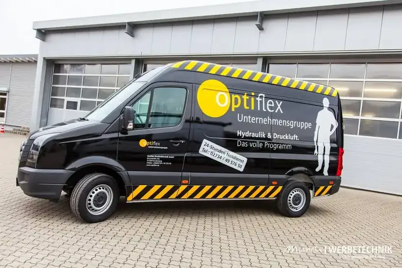 Optiflex Transporter Seite – Fahrzeugbeschriftung von Münch Werbetechnik Siegen