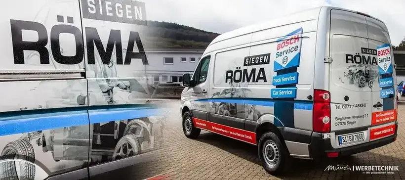 Transporter Röma Siegen – Fahrzeugbeschriftung von Münch Werbetechnik Siegen