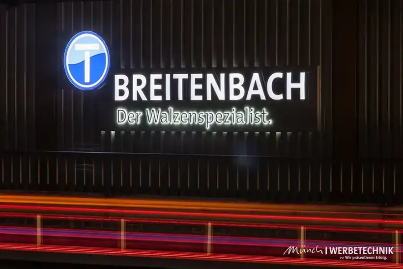 Leuchtwerbung Breitenbach Walzenspezialist – Licht- & Außenwerbung von Münch Werbetechnik Siegen