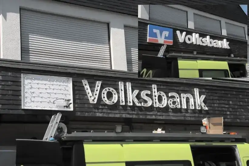 Volksbank Leuchtbuchstaben – Licht- & Außenwerbung von Münch Werbetechnik Siegen