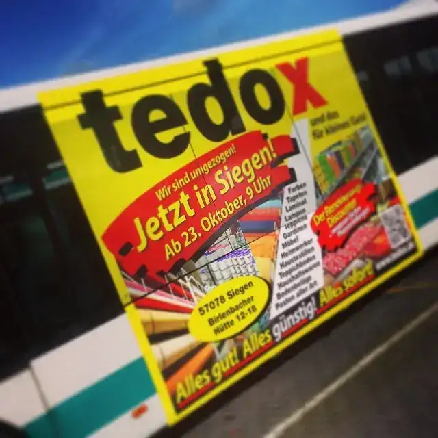 Werbeplakat tedox Siegen – Schilder & Leitsysteme von Münch Werbetechnik Siegen